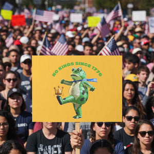 No Kings Since 1776 Frog Protest Sign Funny Inflatable Frog Meme Protest Portland - Print Your Wear