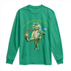 No Kings Since 1776 Frog Long Sleeve Shirt Funny Inflatable Frog Meme Protest Portland TS02 Irish Green Print Your Wear