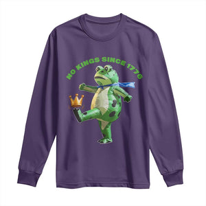 No Kings Since 1776 Frog Long Sleeve Shirt Funny Inflatable Frog Meme Protest Portland TS02 Purple Print Your Wear