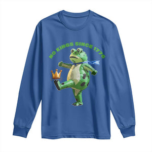 No Kings Since 1776 Frog Long Sleeve Shirt Funny Inflatable Frog Meme Protest Portland TS02 Royal Blue Print Your Wear