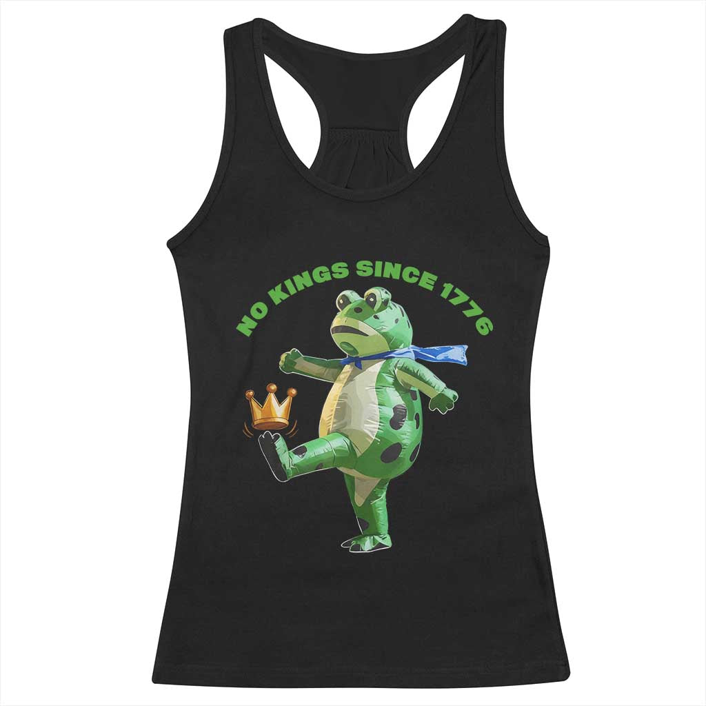 No Kings Since 1776 Frog Racerback Tank Top Funny Inflatable Frog Meme Protest Portland TS02 Black Print Your Wear