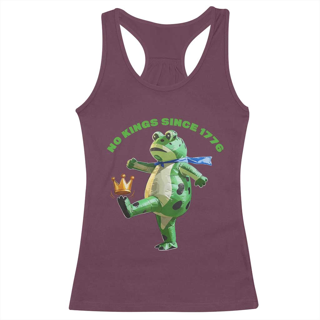 No Kings Since 1776 Frog Racerback Tank Top Funny Inflatable Frog Meme Protest Portland TS02 Maroon Print Your Wear