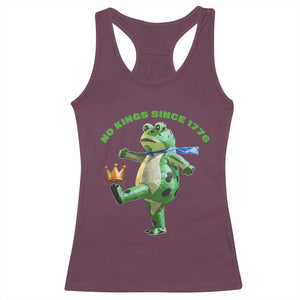 No Kings Since 1776 Frog Racerback Tank Top Funny Inflatable Frog Meme Protest Portland TS02 Maroon Print Your Wear
