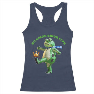 No Kings Since 1776 Frog Racerback Tank Top Funny Inflatable Frog Meme Protest Portland TS02 Navy Print Your Wear