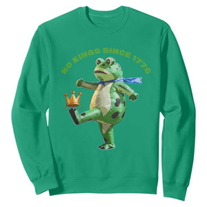No Kings Since 1776 Frog Sweatshirt Funny Inflatable Frog Meme Protest Portland TS02 Irish Green Print Your Wear