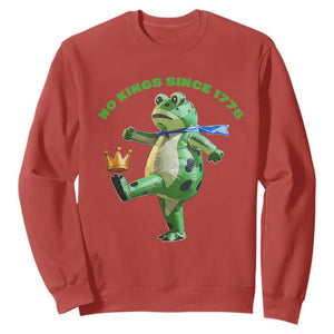 No Kings Since 1776 Frog Sweatshirt Funny Inflatable Frog Meme Protest Portland TS02 Red Print Your Wear