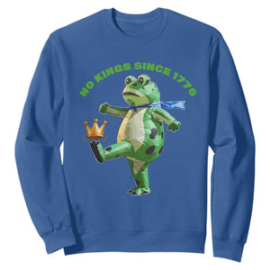 No Kings Since 1776 Frog Sweatshirt Funny Inflatable Frog Meme Protest Portland TS02 Royal Blue Print Your Wear