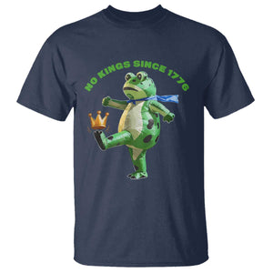 No Kings Since 1776 Frog T Shirt Funny Inflatable Frog Meme Protest Portland TS02 Navy Print Your Wear