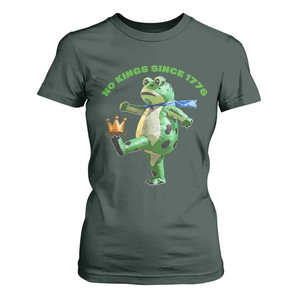 No Kings Since 1776 Frog T Shirt For Women Funny Inflatable Frog Meme Protest Portland TS02 Dark Forest Green Print Your Wear