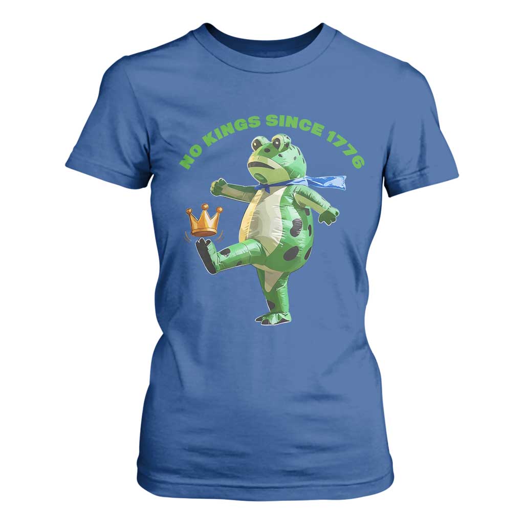 No Kings Since 1776 Frog T Shirt For Women Funny Inflatable Frog Meme Protest Portland TS02 Royal Blue Print Your Wear