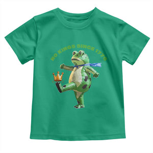 No Kings Since 1776 Frog Toddler T Shirt Funny Inflatable Frog Meme Protest Portland TS02 Irish Green Print Your Wear