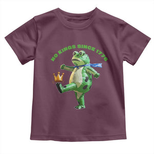 No Kings Since 1776 Frog Toddler T Shirt Funny Inflatable Frog Meme Protest Portland TS02 Maroon Print Your Wear