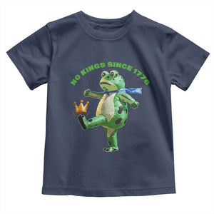 No Kings Since 1776 Frog Toddler T Shirt Funny Inflatable Frog Meme Protest Portland TS02 Navy Print Your Wear
