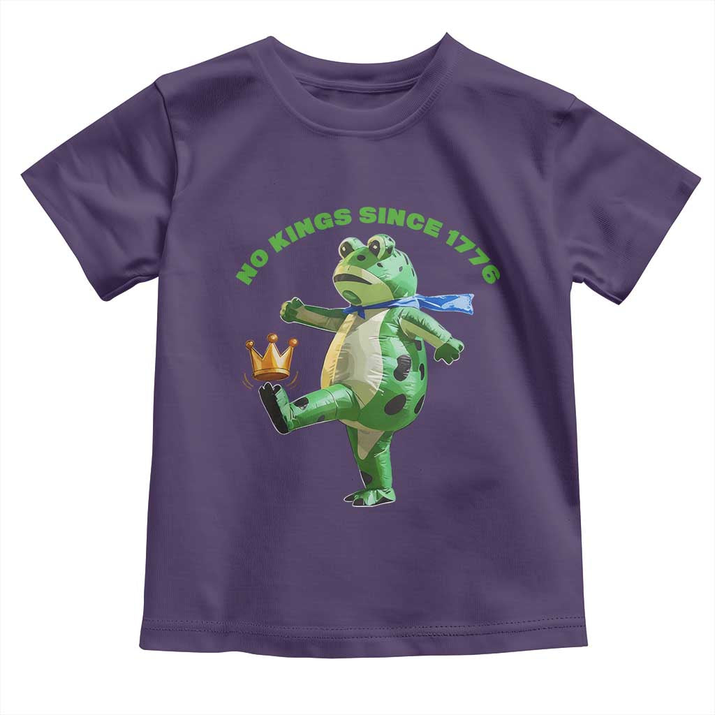 No Kings Since 1776 Frog Toddler T Shirt Funny Inflatable Frog Meme Protest Portland TS02 Purple Print Your Wear