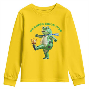 No Kings Since 1776 Frog Youth Sweatshirt Funny Inflatable Frog Meme Protest Portland TS02 Daisy Print Your Wear