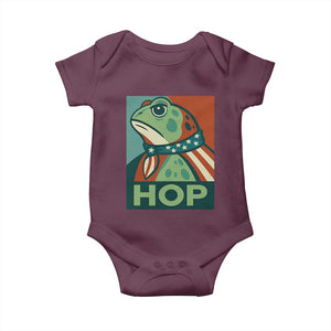 Hop Patriotic Frog Baby Onesie Resist Protest Poster Graphic TS02 Maroon Print Your Wear