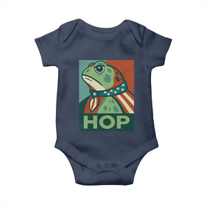 Hop Patriotic Frog Baby Onesie Resist Protest Poster Graphic TS02 Navy Print Your Wear