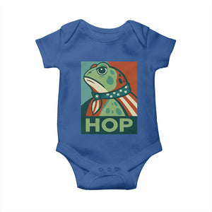 Hop Patriotic Frog Baby Onesie Resist Protest Poster Graphic TS02 Royal Blue Print Your Wear