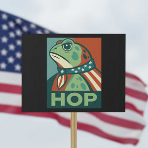 Hop Patriotic Frog Protest Sign Resist Protest Poster Graphic - Print Your Wear