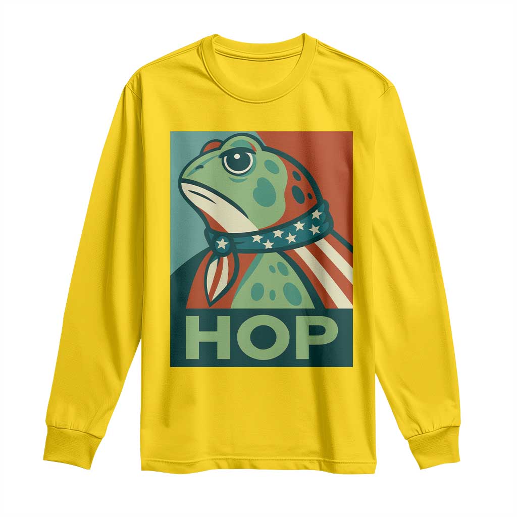 Hop Patriotic Frog Long Sleeve Shirt Resist Protest Poster Graphic TS02 Daisy Print Your Wear