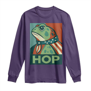 Hop Patriotic Frog Long Sleeve Shirt Resist Protest Poster Graphic TS02 Purple Print Your Wear