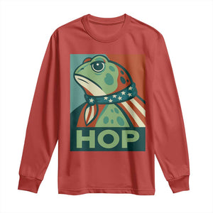 Hop Patriotic Frog Long Sleeve Shirt Resist Protest Poster Graphic TS02 Red Print Your Wear