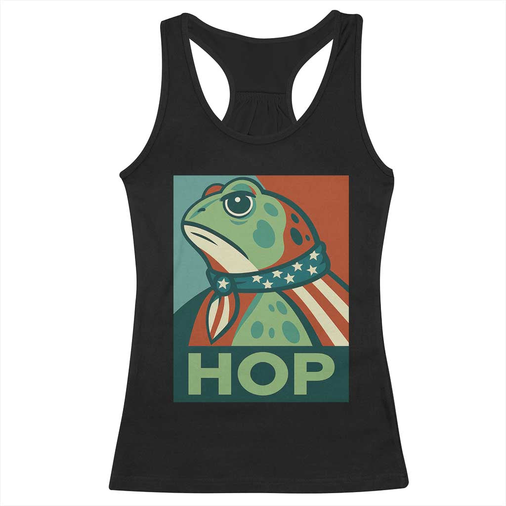 Hop Patriotic Frog Racerback Tank Top Resist Protest Poster Graphic TS02 Black Print Your Wear