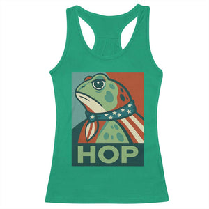 Hop Patriotic Frog Racerback Tank Top Resist Protest Poster Graphic TS02 Irish Green Print Your Wear