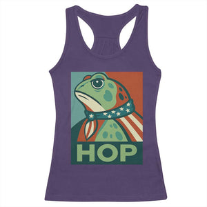 Hop Patriotic Frog Racerback Tank Top Resist Protest Poster Graphic TS02 Purple Print Your Wear