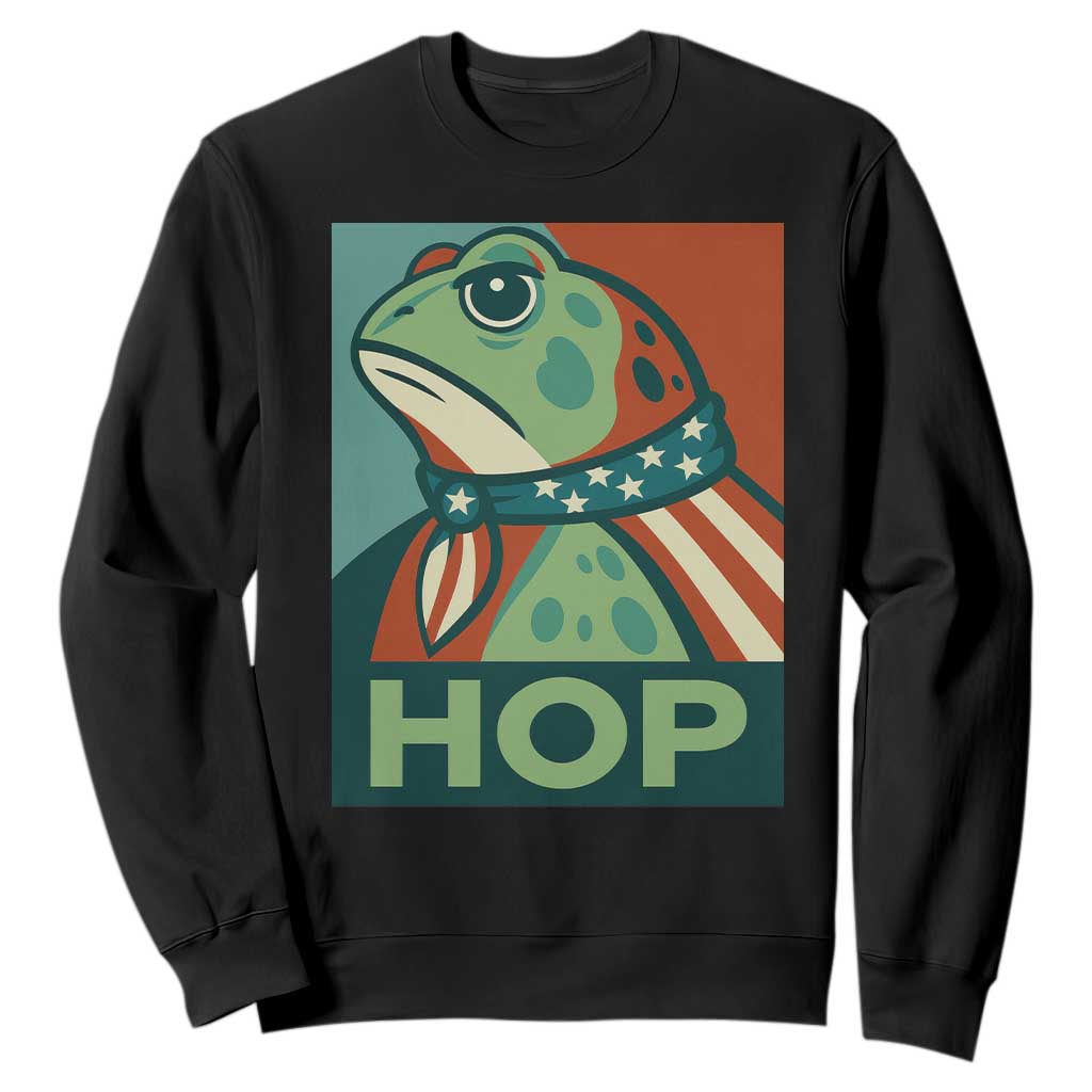 Hop Patriotic Frog Sweatshirt Resist Protest Poster Graphic TS02 Black Print Your Wear