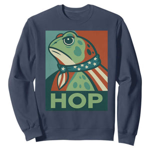 Hop Patriotic Frog Sweatshirt Resist Protest Poster Graphic TS02 Navy Print Your Wear