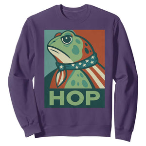Hop Patriotic Frog Sweatshirt Resist Protest Poster Graphic TS02 Purple Print Your Wear
