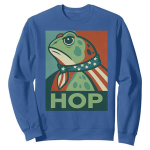 Hop Patriotic Frog Sweatshirt Resist Protest Poster Graphic TS02 Royal Blue Print Your Wear
