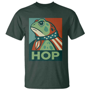 Hop Patriotic Frog T Shirt Resist Protest Poster Graphic TS02 Dark Forest Green Print Your Wear