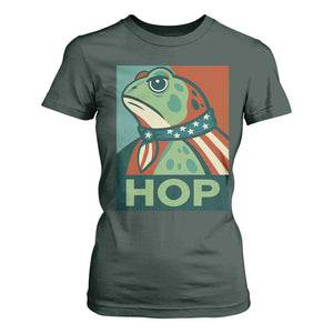 Hop Patriotic Frog T Shirt For Women Resist Protest Poster Graphic TS02 Dark Forest Green Print Your Wear