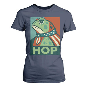 Hop Patriotic Frog T Shirt For Women Resist Protest Poster Graphic TS02 Navy Print Your Wear