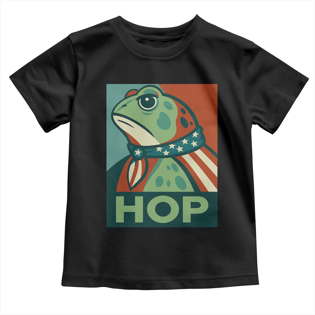 Hop Patriotic Frog Toddler T Shirt Resist Protest Poster Graphic TS02 Black Print Your Wear
