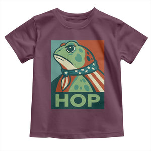 Hop Patriotic Frog Toddler T Shirt Resist Protest Poster Graphic TS02 Maroon Print Your Wear