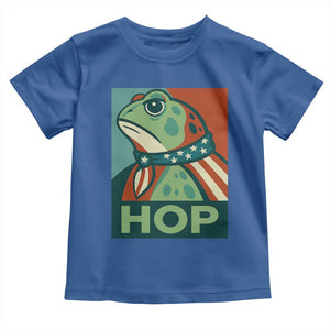 Hop Patriotic Frog Toddler T Shirt Resist Protest Poster Graphic TS02 Royal Blue Print Your Wear