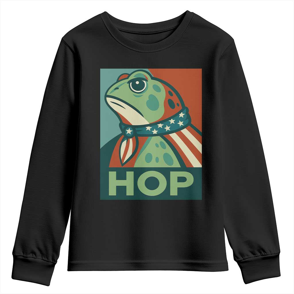 Hop Patriotic Frog Youth Sweatshirt Resist Protest Poster Graphic TS02 Black Print Your Wear