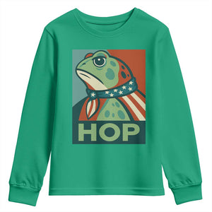 Hop Patriotic Frog Youth Sweatshirt Resist Protest Poster Graphic TS02 Irish Green Print Your Wear