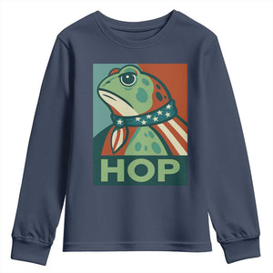 Hop Patriotic Frog Youth Sweatshirt Resist Protest Poster Graphic TS02 Navy Print Your Wear