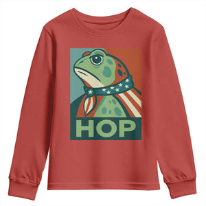 Hop Patriotic Frog Youth Sweatshirt Resist Protest Poster Graphic TS02 Red Print Your Wear