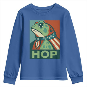 Hop Patriotic Frog Youth Sweatshirt Resist Protest Poster Graphic TS02 Royal Blue Print Your Wear