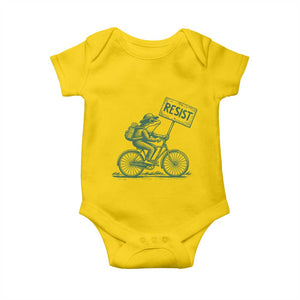 Cycling Protest Frog Baby Onesie Resist Free Portland Retro Graphic TS02 Daisy Print Your Wear