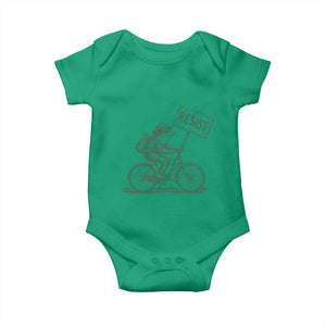 Cycling Protest Frog Baby Onesie Resist Free Portland Retro Graphic TS02 Irish Green Print Your Wear