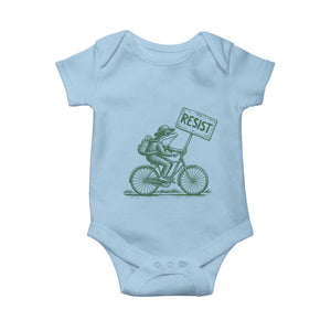 Cycling Protest Frog Baby Onesie Resist Free Portland Retro Graphic TS02 Light Blue Print Your Wear