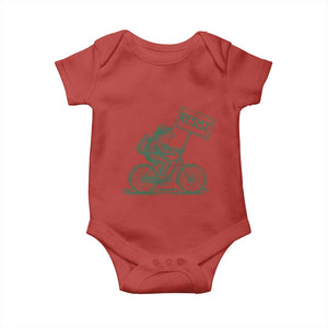 Cycling Protest Frog Baby Onesie Resist Free Portland Retro Graphic TS02 Red Print Your Wear