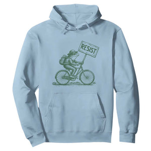 Cycling Protest Frog Hoodie Resist Free Portland Retro Graphic TS02 Light Blue Print Your Wear