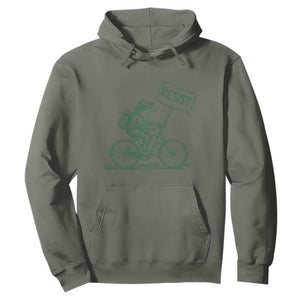 Cycling Protest Frog Hoodie Resist Free Portland Retro Graphic TS02 Military Green Print Your Wear